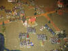 The Saxons advance towards the Russian left flank whereas the battle rages in the centre)