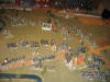 A panoramic view of the battlefield showing the slow advance and retreat, respectively, of the French/Saxons and Russian forces