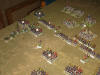 In the French left flank, the Prussian pressure has force to limber up and retire one French battery...