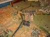 ... while the Cossacks are following the retreat of the French forces in the Mertendorff ford.